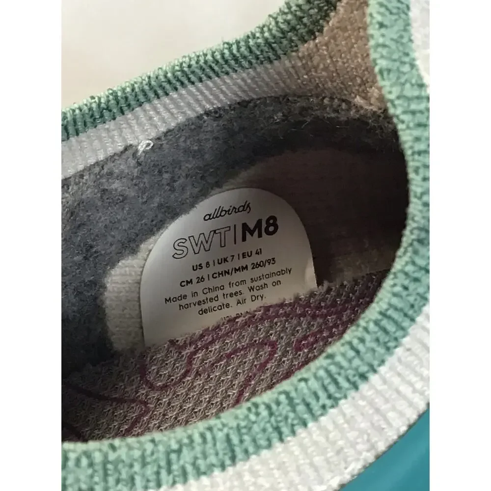 Allbirds Mens Colorful Trail Runner SWT Shoes Sz. 8 Running Track Athletic EUC